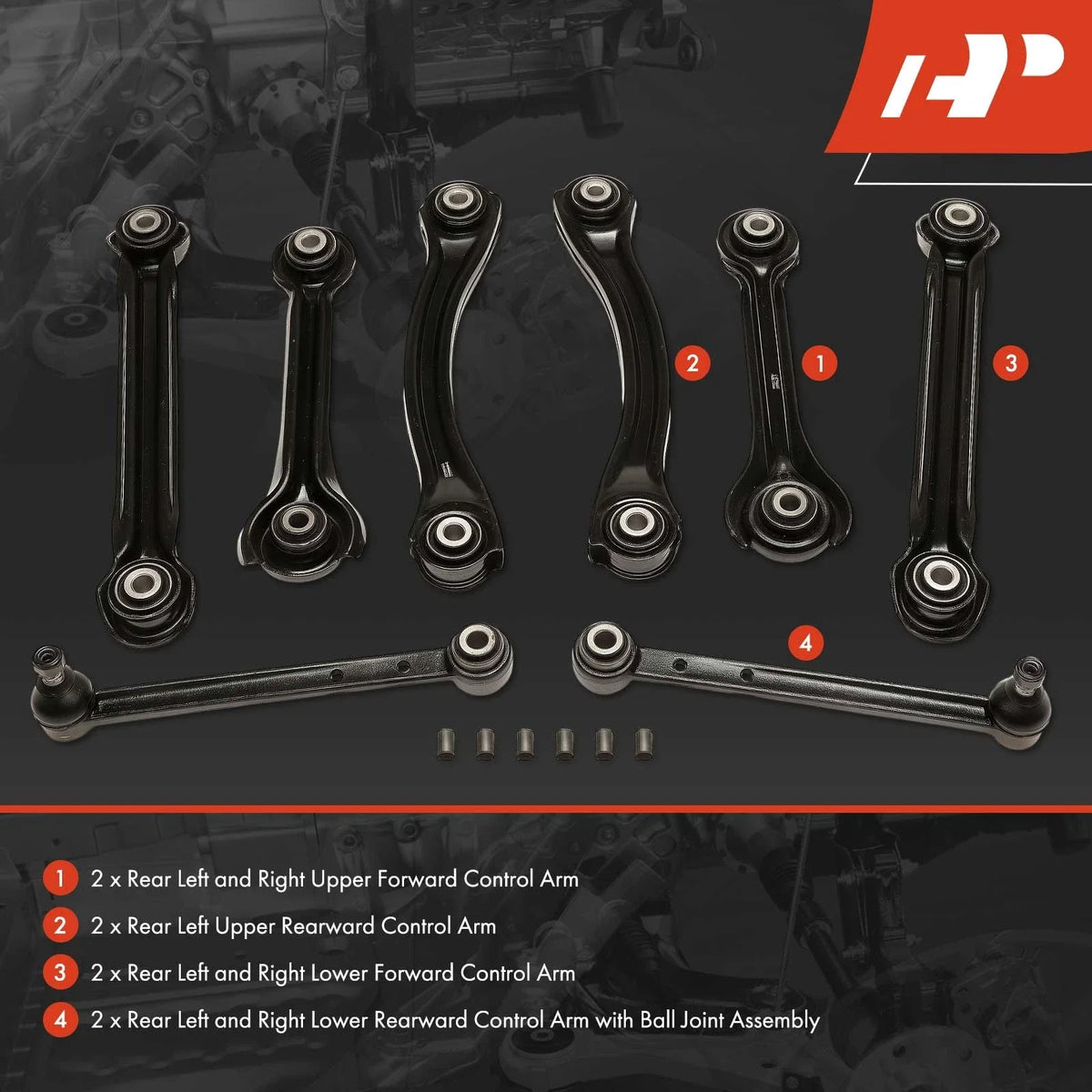 Set of 8 Rear Control Arms for Mercedes-Benz C-Class (1997–2007)