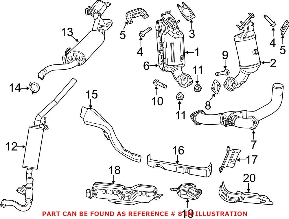 Exhaust Converter Crossunder Pipe Gasket for Chrysler Dodge (OEM)