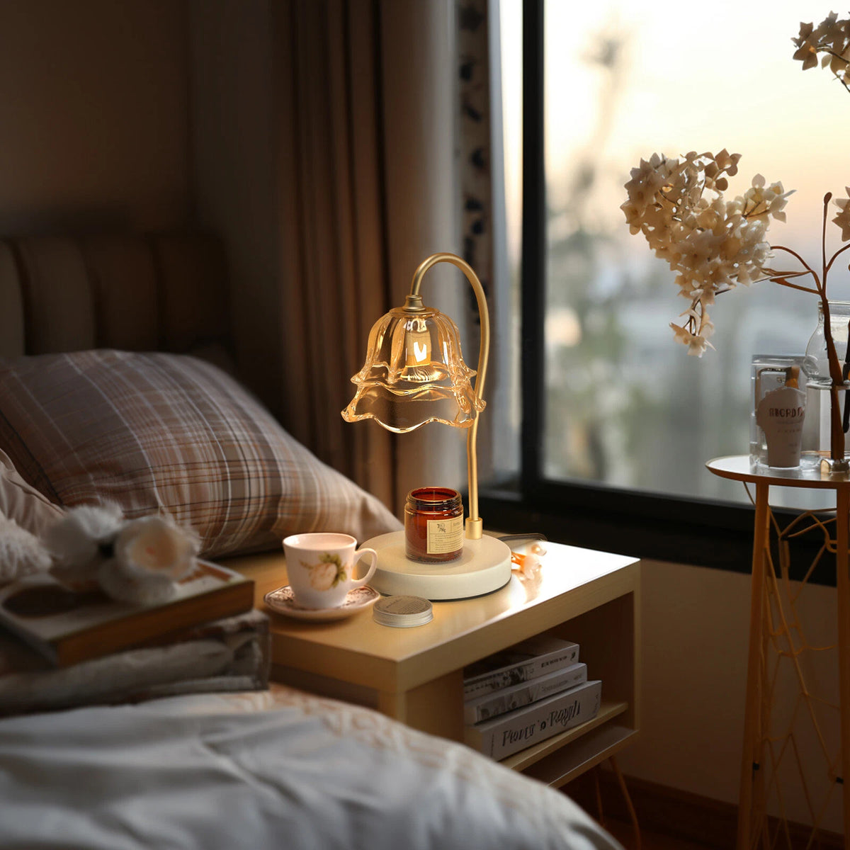 2 Bulbs Candle Warmer Lamp with Timer for Large & Small Jars