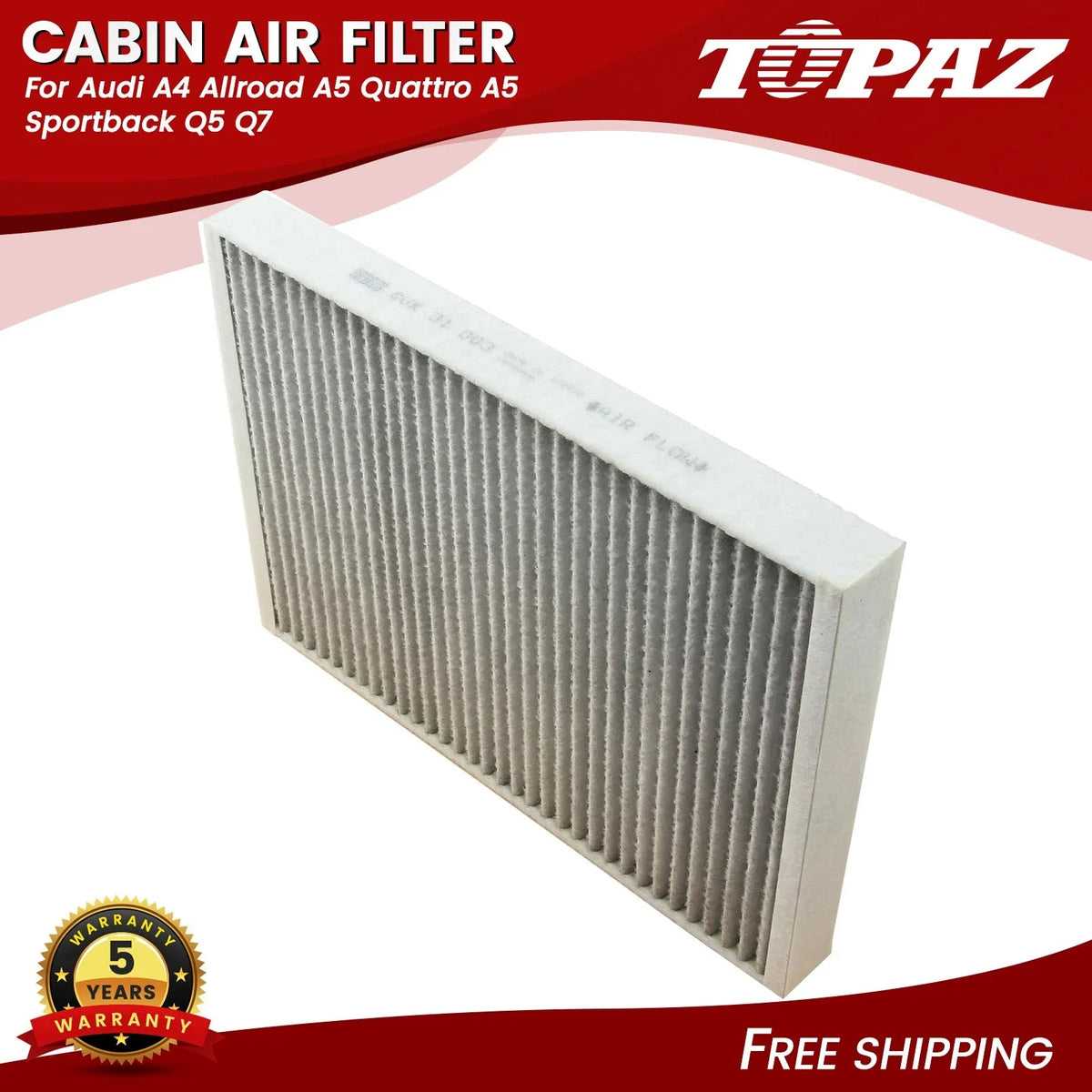 Cabin Air Filter for Audi A4 Allroad A5 Quattro A5 Sportback Q5 Q7 (2010–2020)