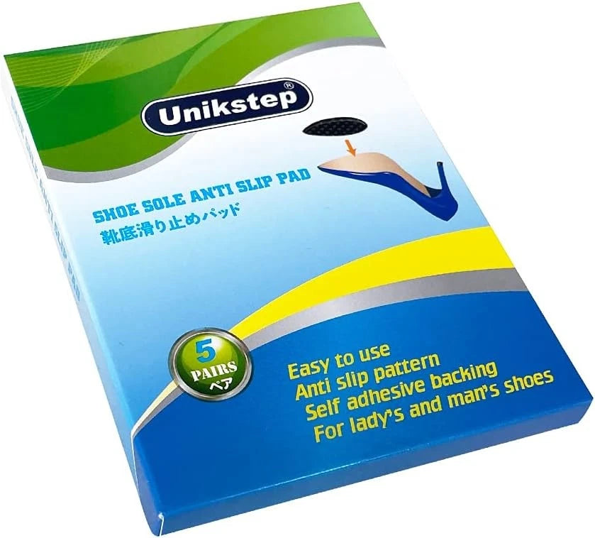 5 Pairs Anti-Slip Shoe Sole Grips, Non-Skid Self-Adhesive Black