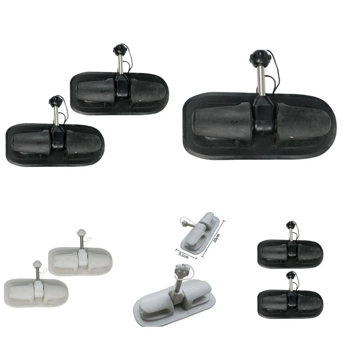 Paddle Lock Holders for Kayak & Inflatable Boat (360 Degree Rotation)
