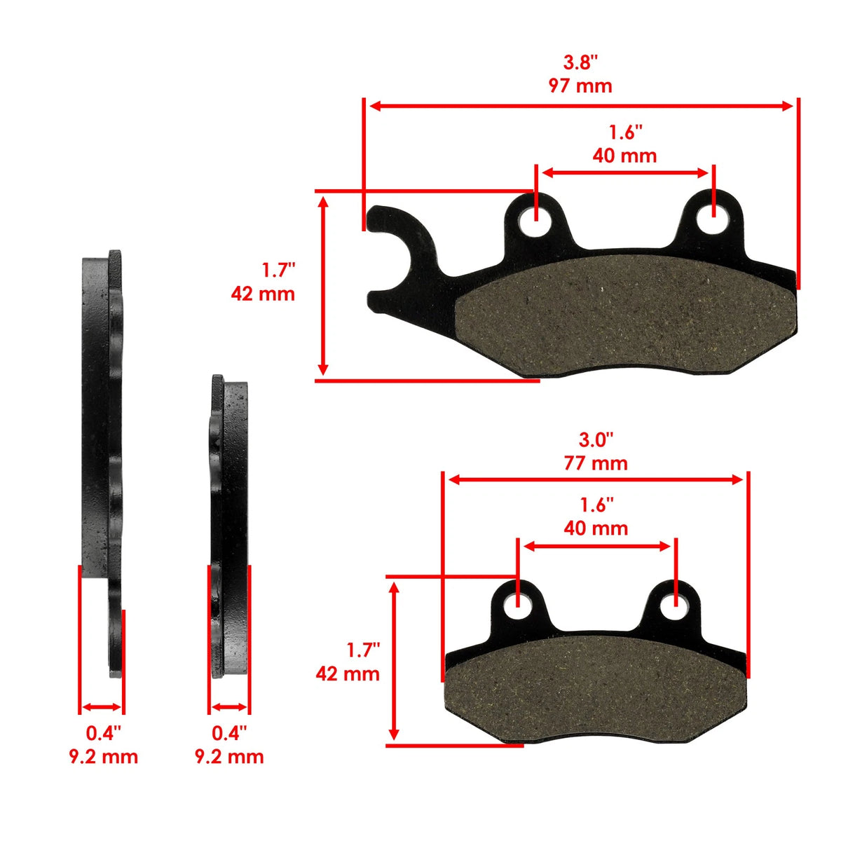 Front Right Brake Disc & Pads for Kawasaki Mule Pro-DX KAF1000 KDF1000 (2016–2026) DS195+MP294 - VS, 43082-Y011