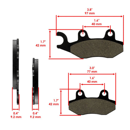 Front Right Brake Disc & Pads for Kawasaki Mule Pro-DX KAF1000 KDF1000 (2016–2026) DS195+MP294 - VS, 43082-Y011