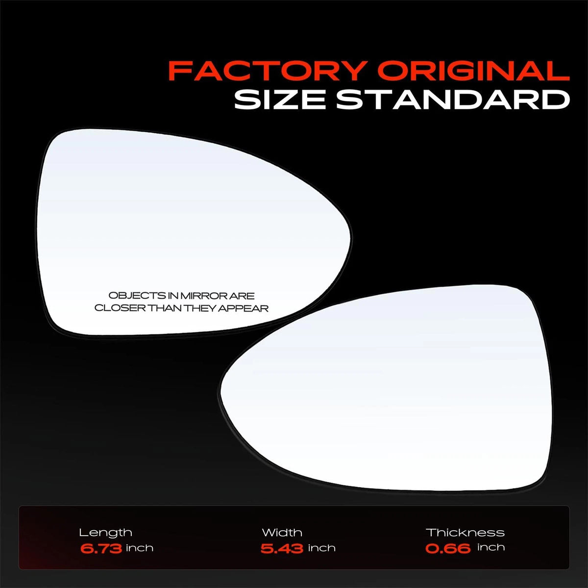 2X Heated Power Mirror Glass for Kia Rio (2012–2017) 876211W050, KI1325111, KI1324111