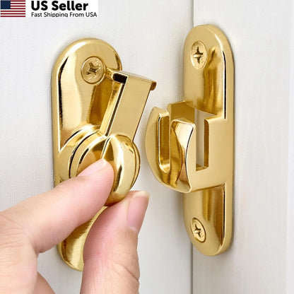 2X Barn Door Latches for Wocoe Gold (90/180°) - Right Angle Lock, Zinc Alloy