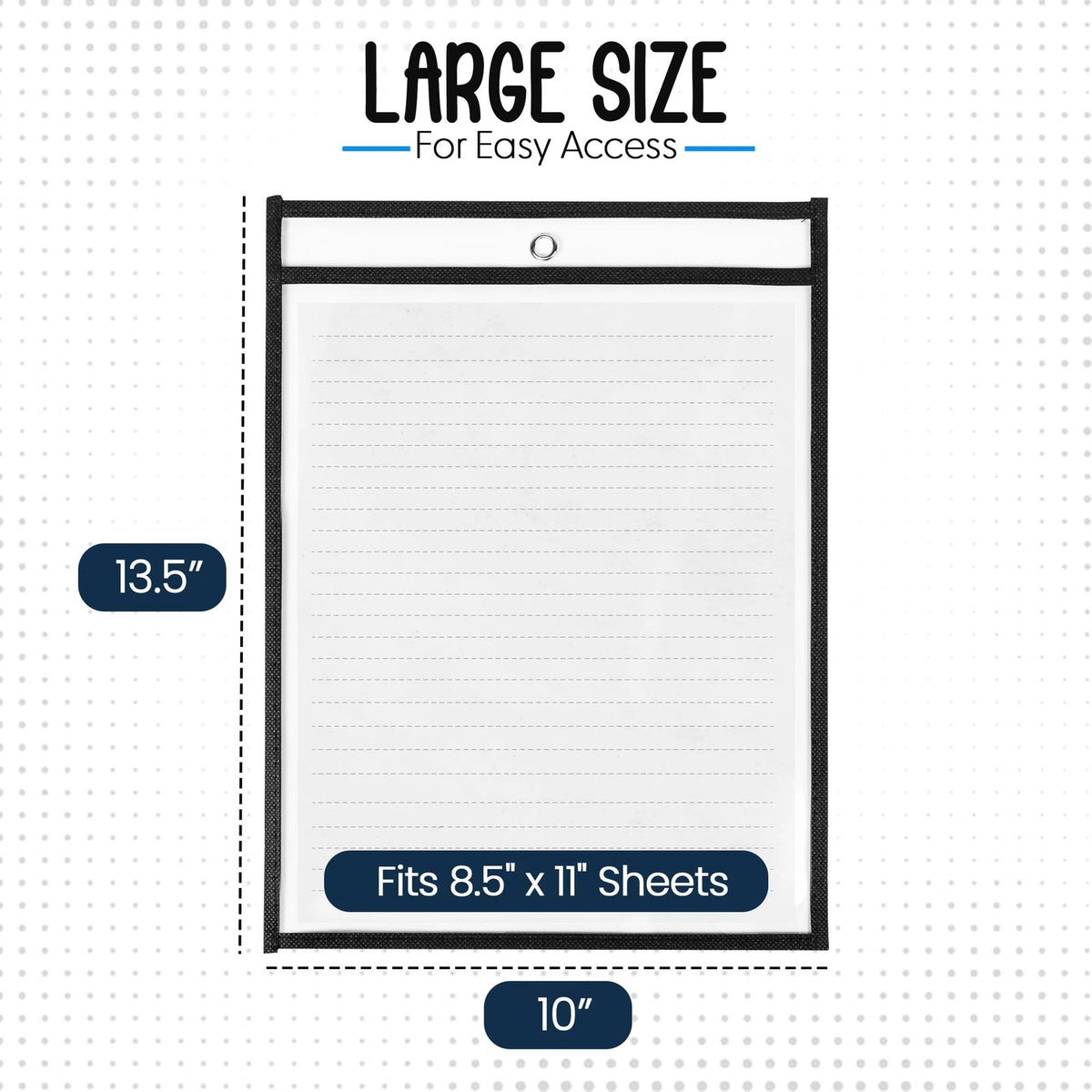 30 Pack Dry Erase Pocket Document Protectors 10" Black