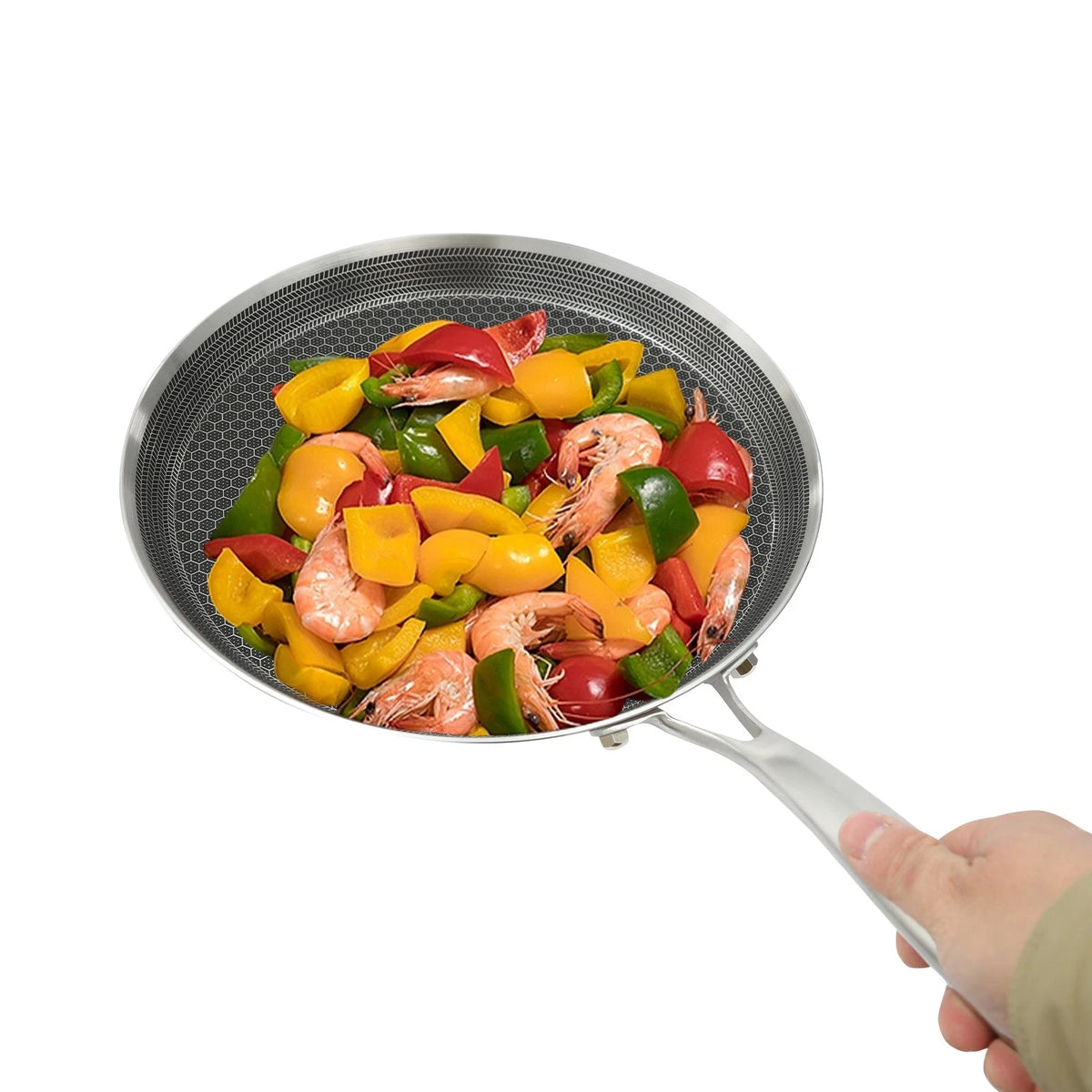10-Inch Stainless Steel Non-Stick Crepe Pan for Easy Cooking