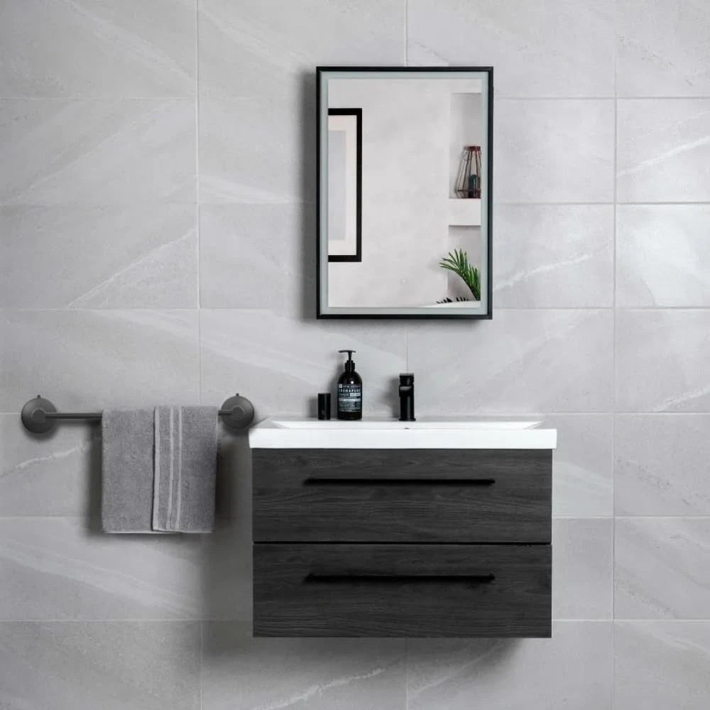 Suction Cup Towel Bar for Bathroom 17 Inch Matte Black