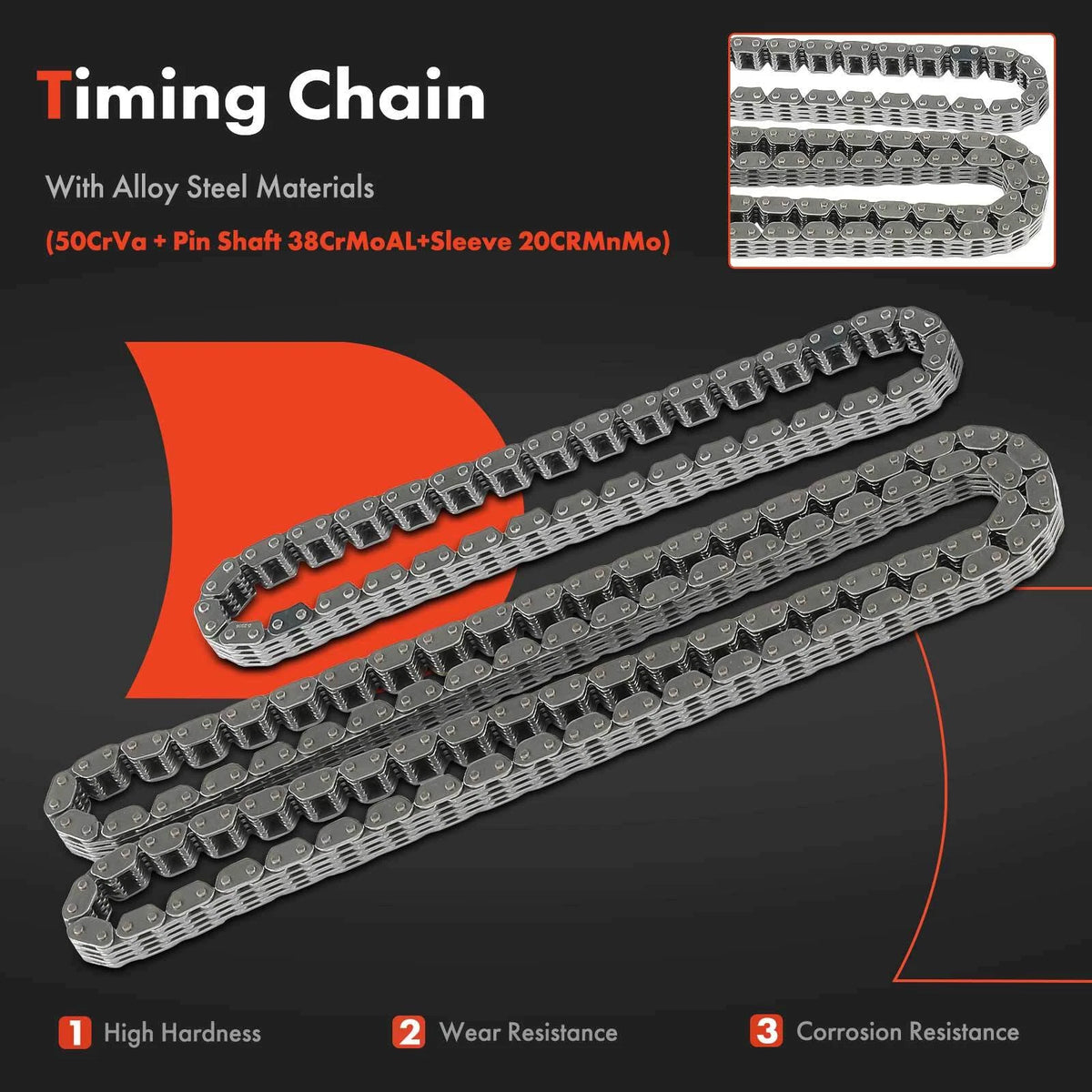 12X Timing Chain Kit for Nissan Sentra (2007–2012) 130214JM0A, 130216N20A, 130218J000, 13021EA000, 13021EA00A, 9-4212SA