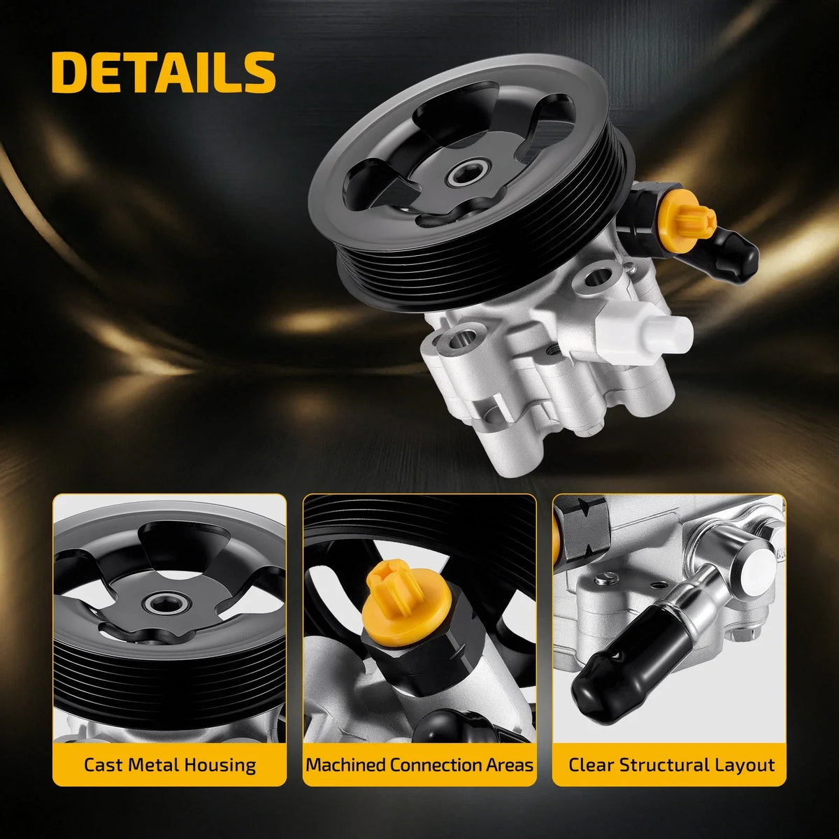 Power Steering Pump w/ Pulley for Lexus RX350 (2007–2009), Toyota Tacoma (2005–2015)
