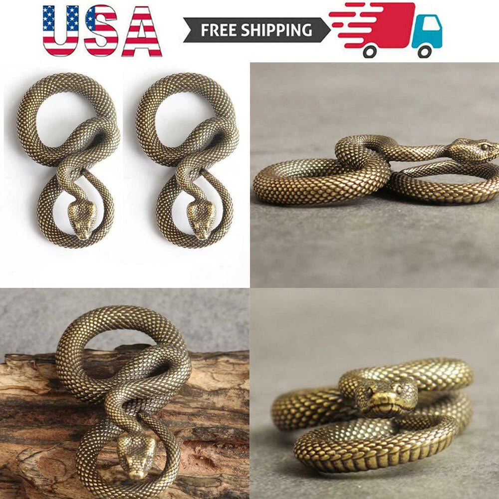 Copper Bronze Snake Keychain Decoration