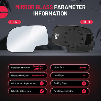 Heated Mirror Glass for Chevrolet Silverado 1500 (2003–2007) Driver Left