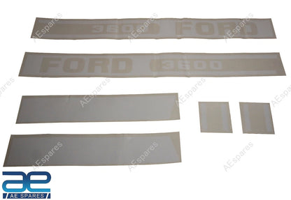 Set of 2 White Hood Decal Emblems for Ford 3600 Tractor