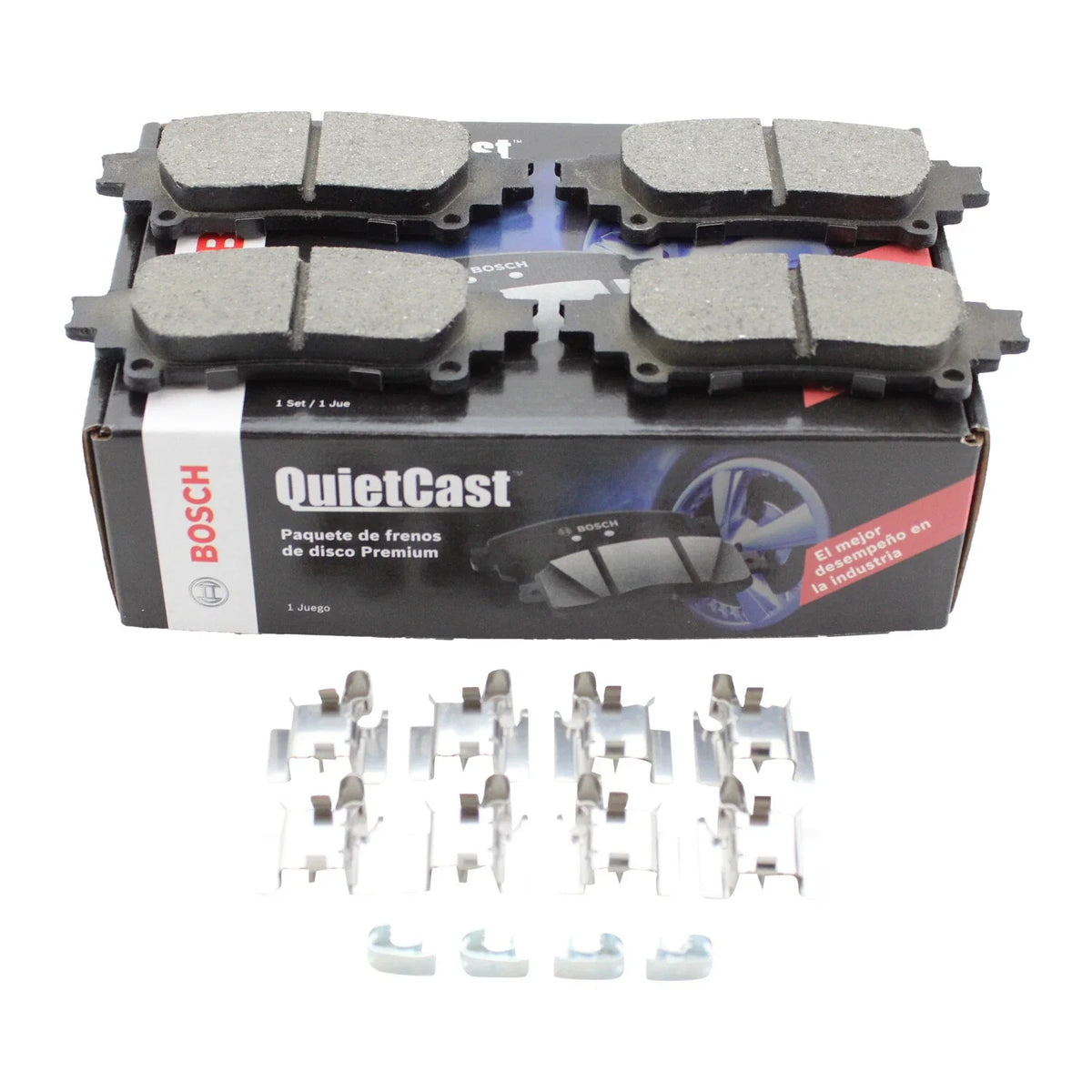 Set of 4 Bosch QuietCast Rear Ceramic Brake Pads for GS350 IS350 RX450h Prius V Sienna (2010–2020)