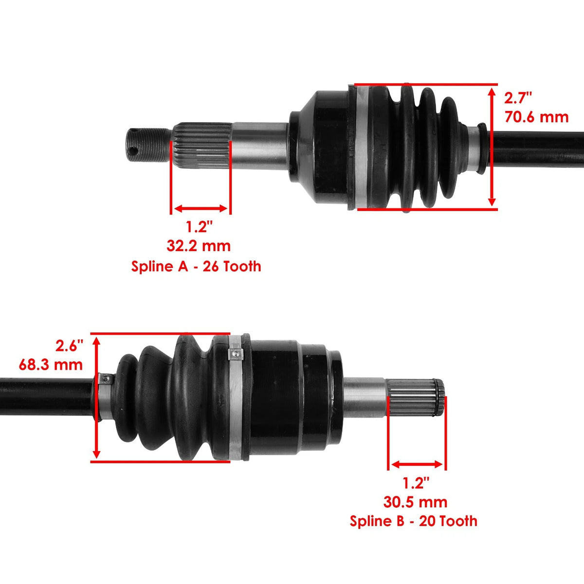 Front Left CV Joint Axle for Honda TRX420FM1 TRX420FM2 Rancher 420 (2014–2016) SK3600AX227GR