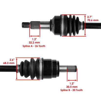 Front Left CV Joint Axle for Honda TRX420FM1 TRX420FM2 Rancher 420 (2014–2016) SK3600AX227GR