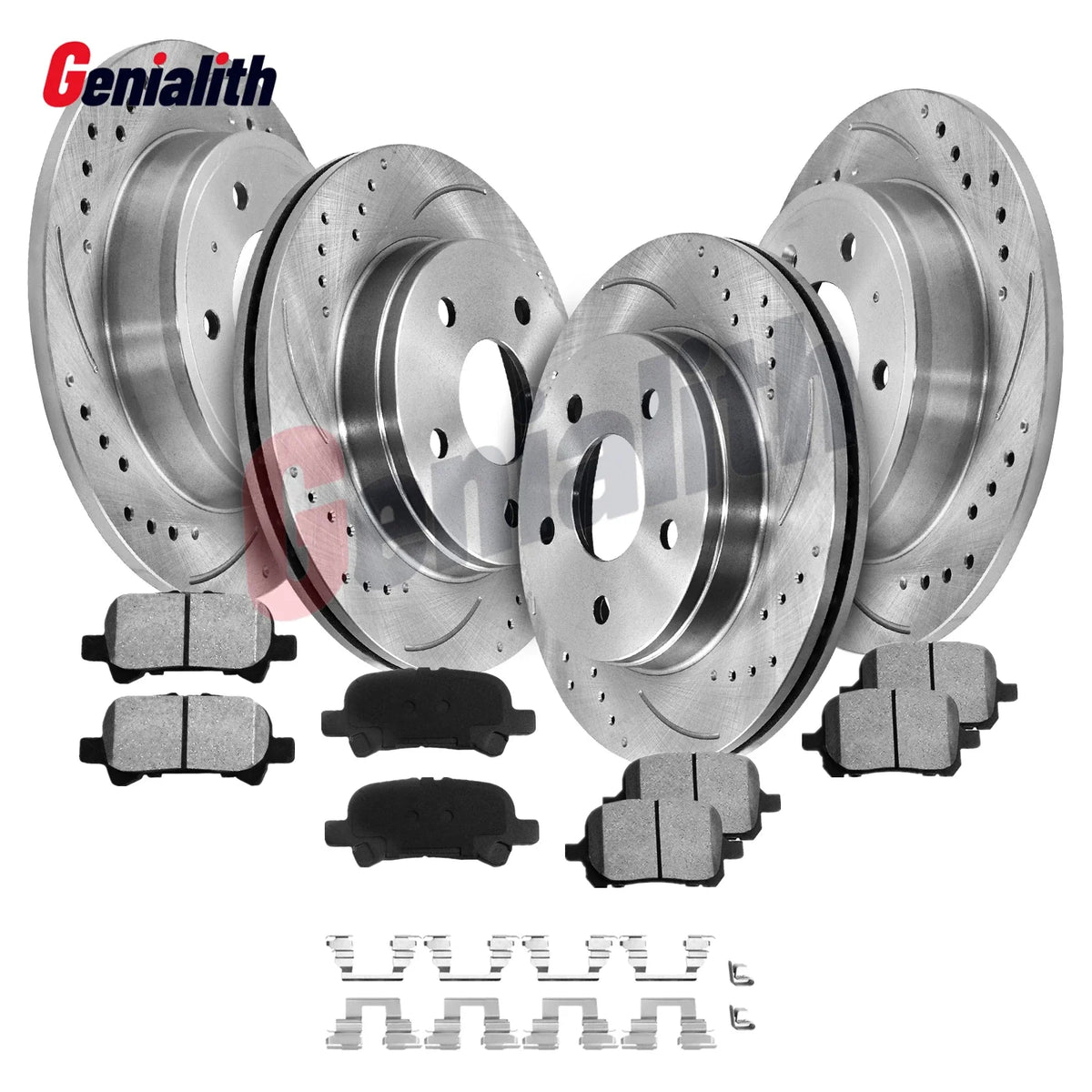 Set of 4 Drilled Rotors + Ceramic Brake Pads for Toyota Avalon (2000–2004)