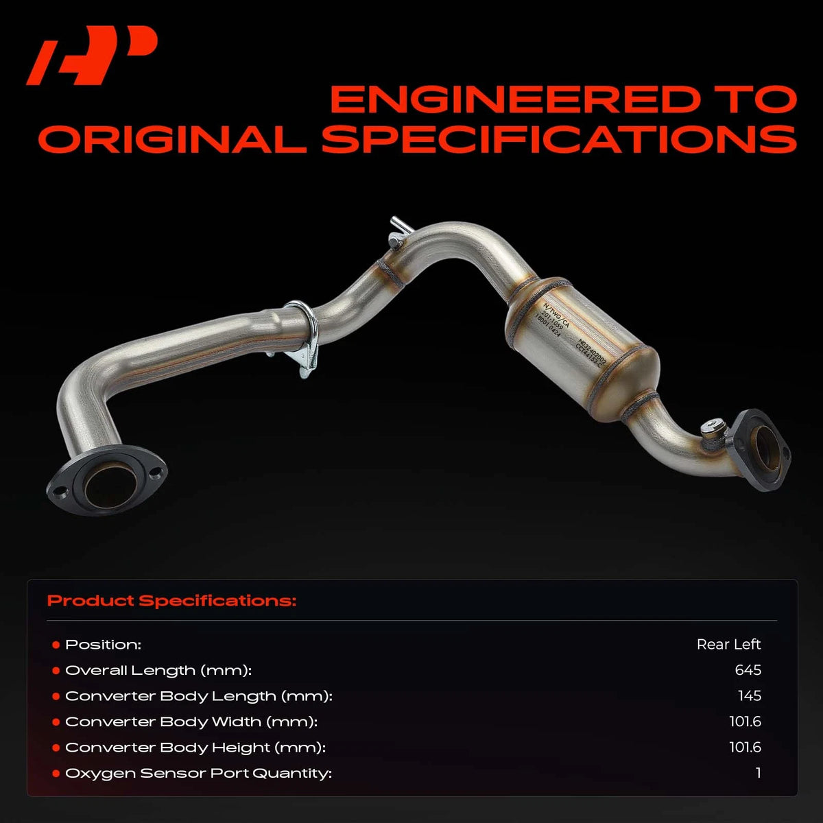 A-Premium Catalytic Converter Rear Left for Toyota Tacoma (2016–2020) EC41263, 41263, 73051