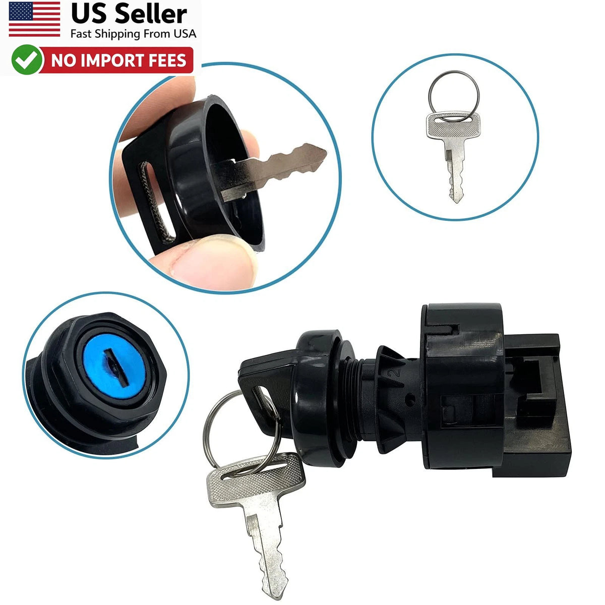 Ignition Switch with Key for Polaris Ranger RZR Sportsman (400–1000)