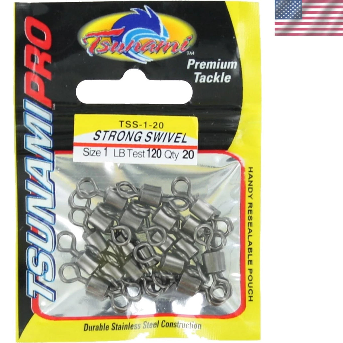 Pro Black Chrome Fishing Swivel - 120lb Stainless Steel Size 10-1/0