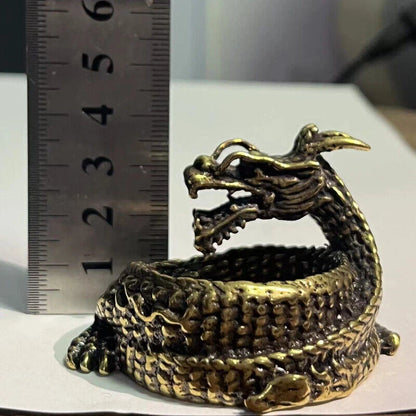 Vintage Solid Brass Dragon Ashtray for Collectors