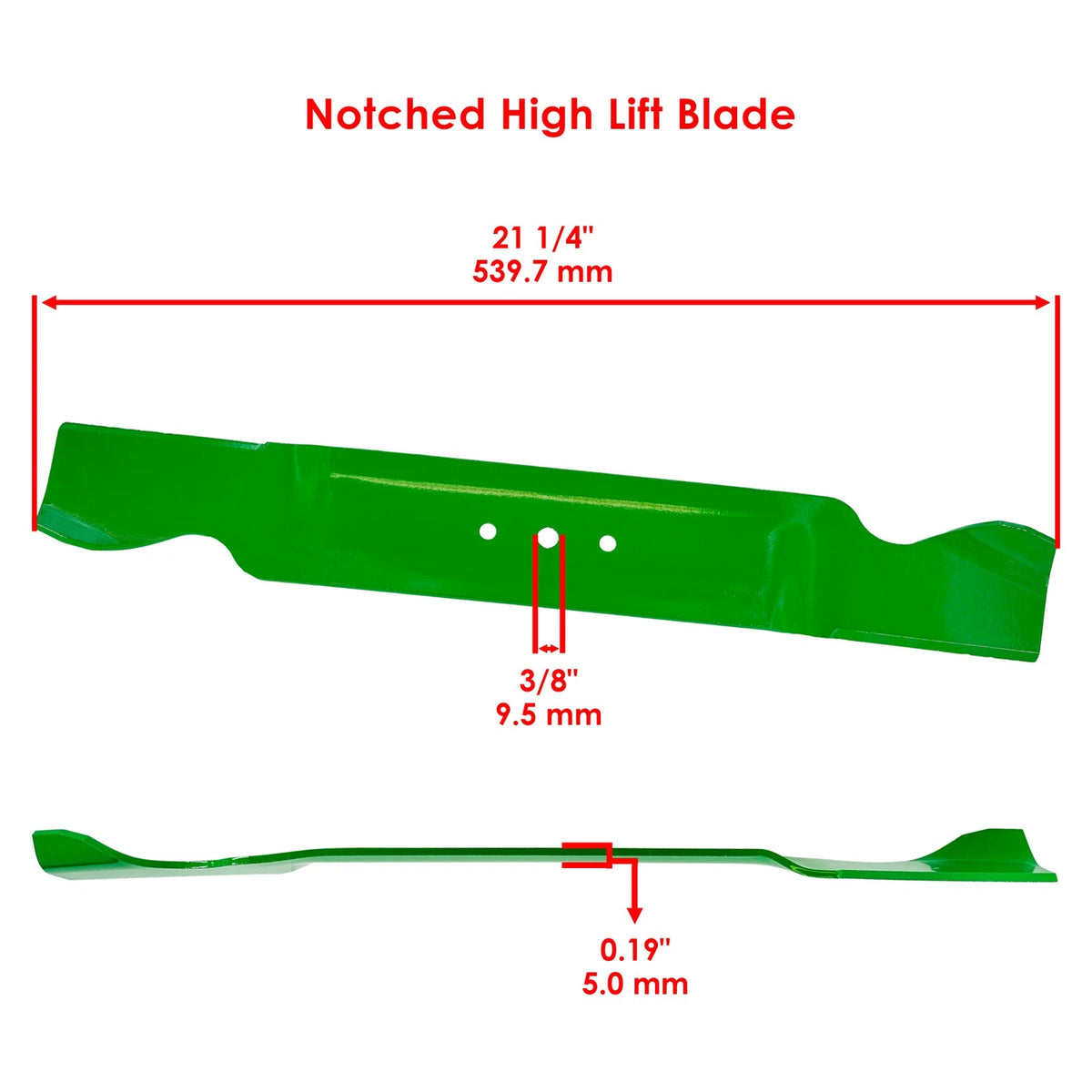 Set of 2 High Lift Blades for White Outdoor LT195 (MB293+MB293 - MD)