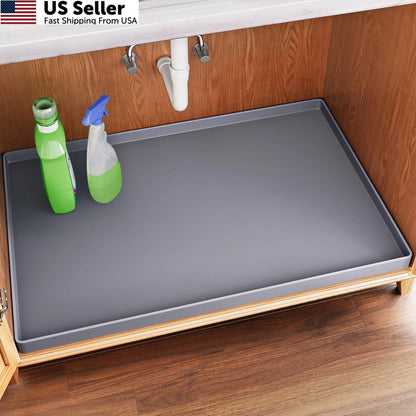 Waterproof Under Sink Mat for (34" x 22", Dark Gray)
