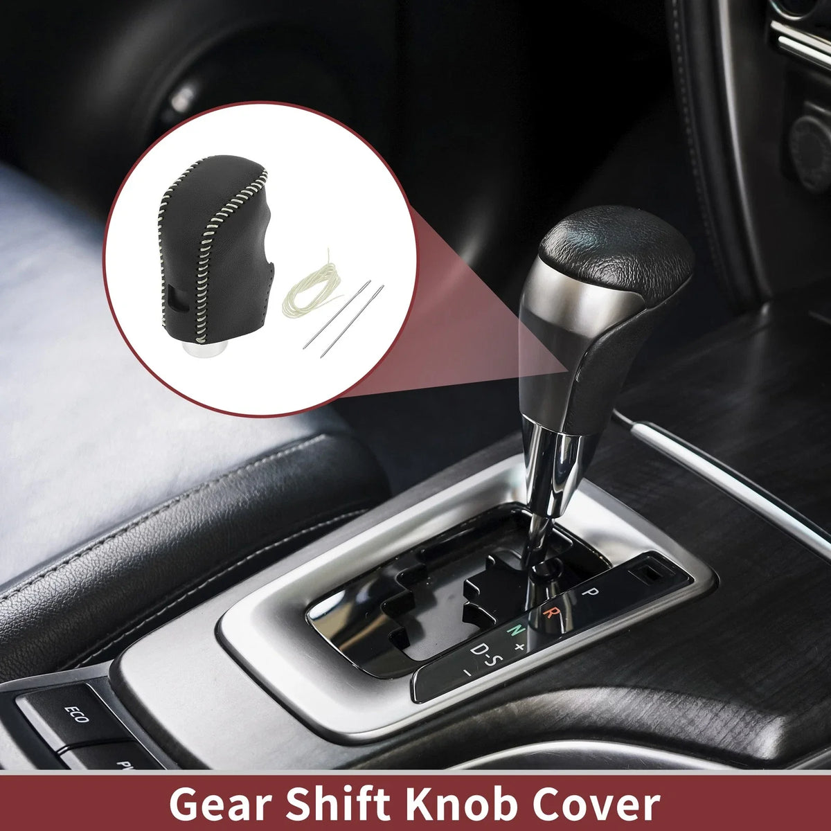 1 Pcs Gear Shift Knob Cover for Nissan Altima (2019–2024) Black Beige