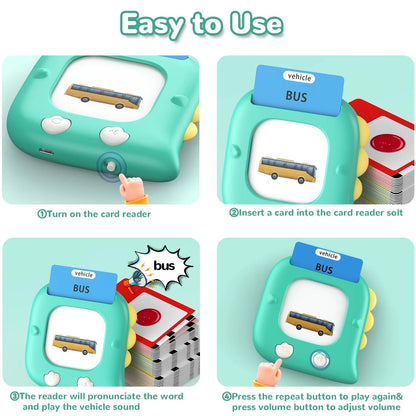 Set of 260 Talking Flashcards for Toddlers (1-6 Years) - Green