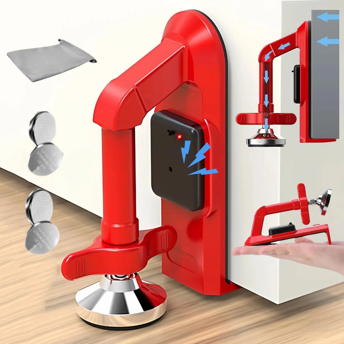 Portable Alarm Door Stopper for Universal Use (5.3 x 4.2 x 2.3 inches)