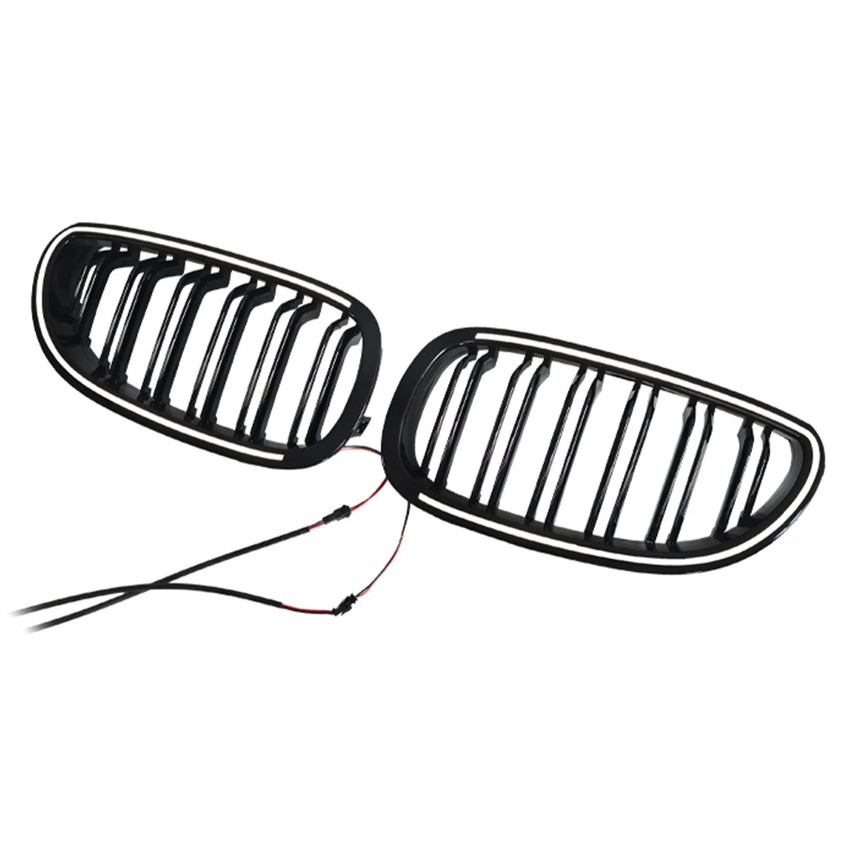 2X Glossy Black Front Sport Kidney Grille for BMW E60 E61 (2004–2009) Grille-294-A