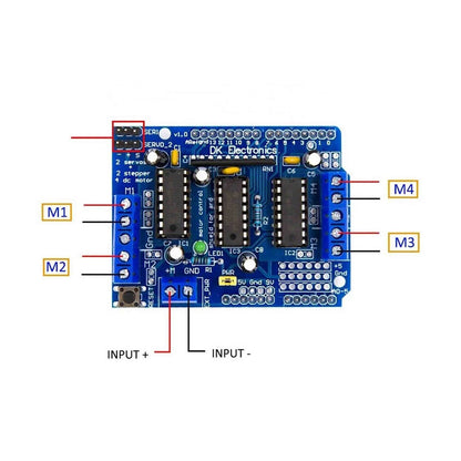 4Pcs Drive Shield Expansion Board L293D for Arduino Mega2560 (2009–2015)