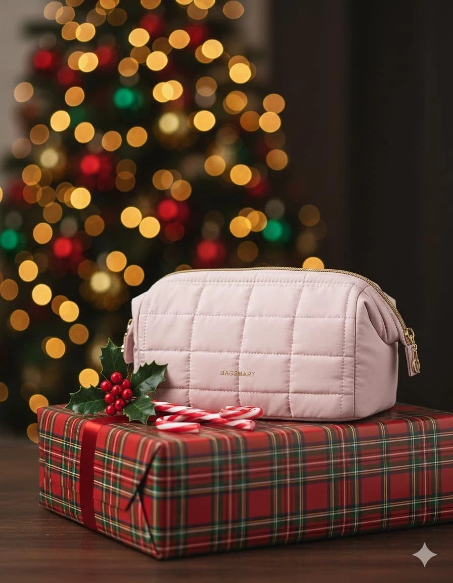 Makeup Bag for Women - Travel Toiletry Bag, Puffy Padded Design