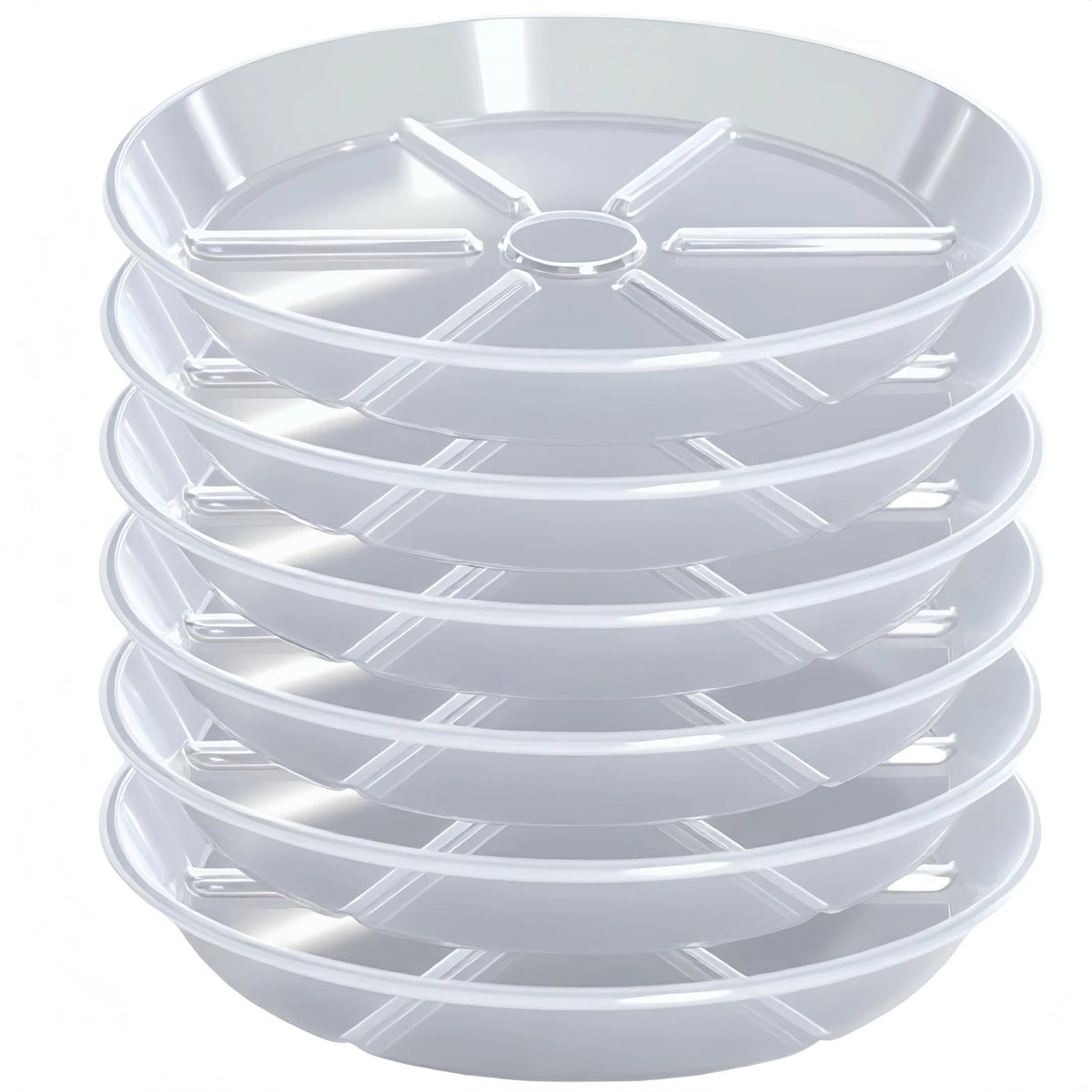 Set of 6 Clear 4-Inch Plant Saucers Trays