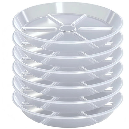 Set of 6 Clear 4-Inch Plant Saucers Trays