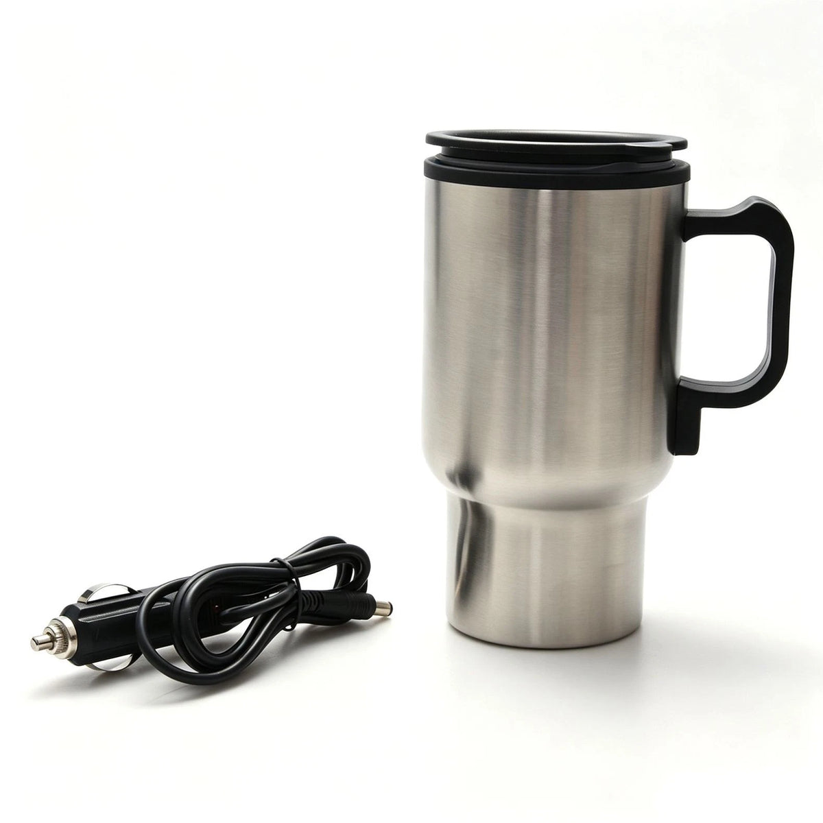 12V Heated Travel Mug for 12 Volt Vehicles (450ml Stainless Steel)