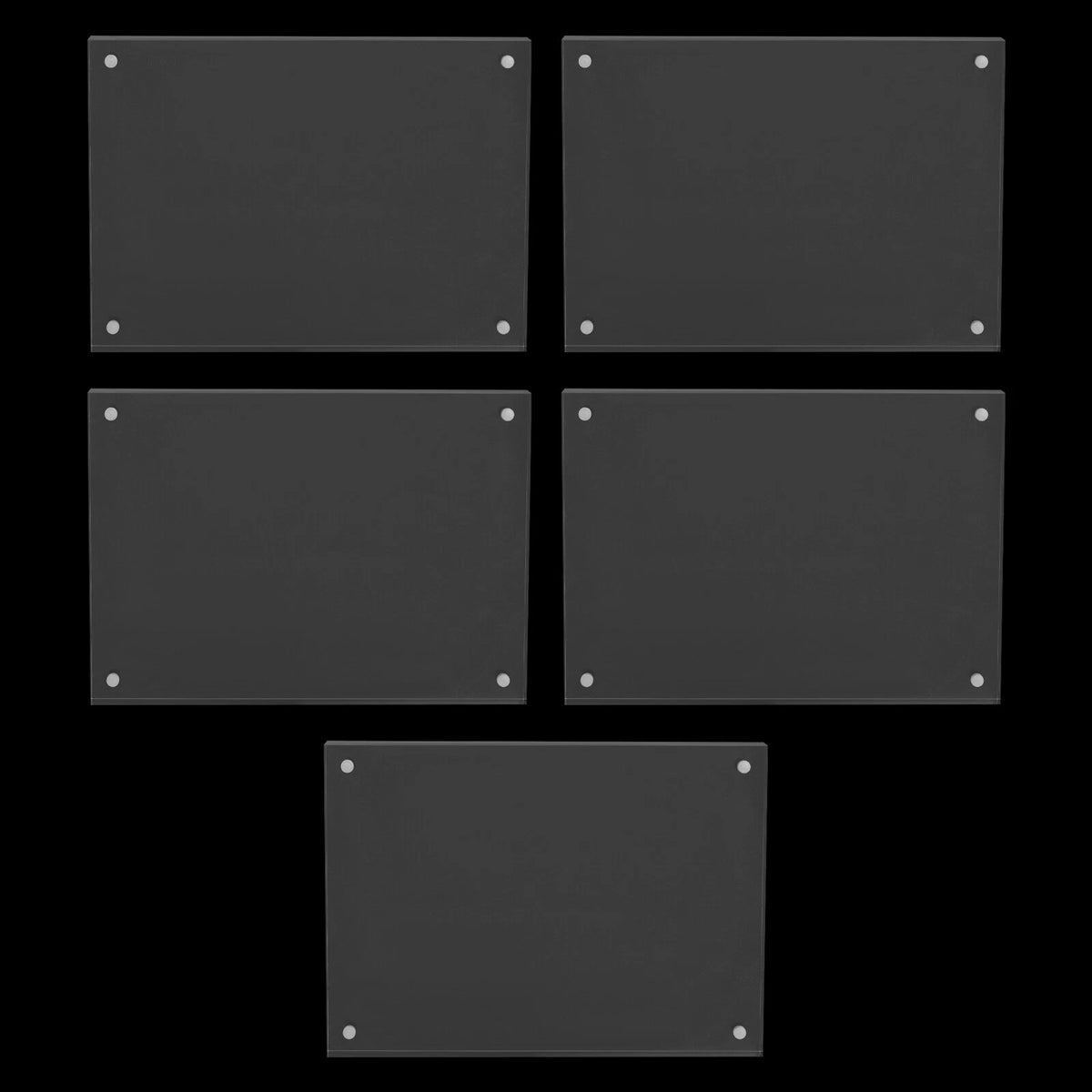 Set of 5 Clear Acrylic Picture Frames for Home and Office (No Part Numbers)