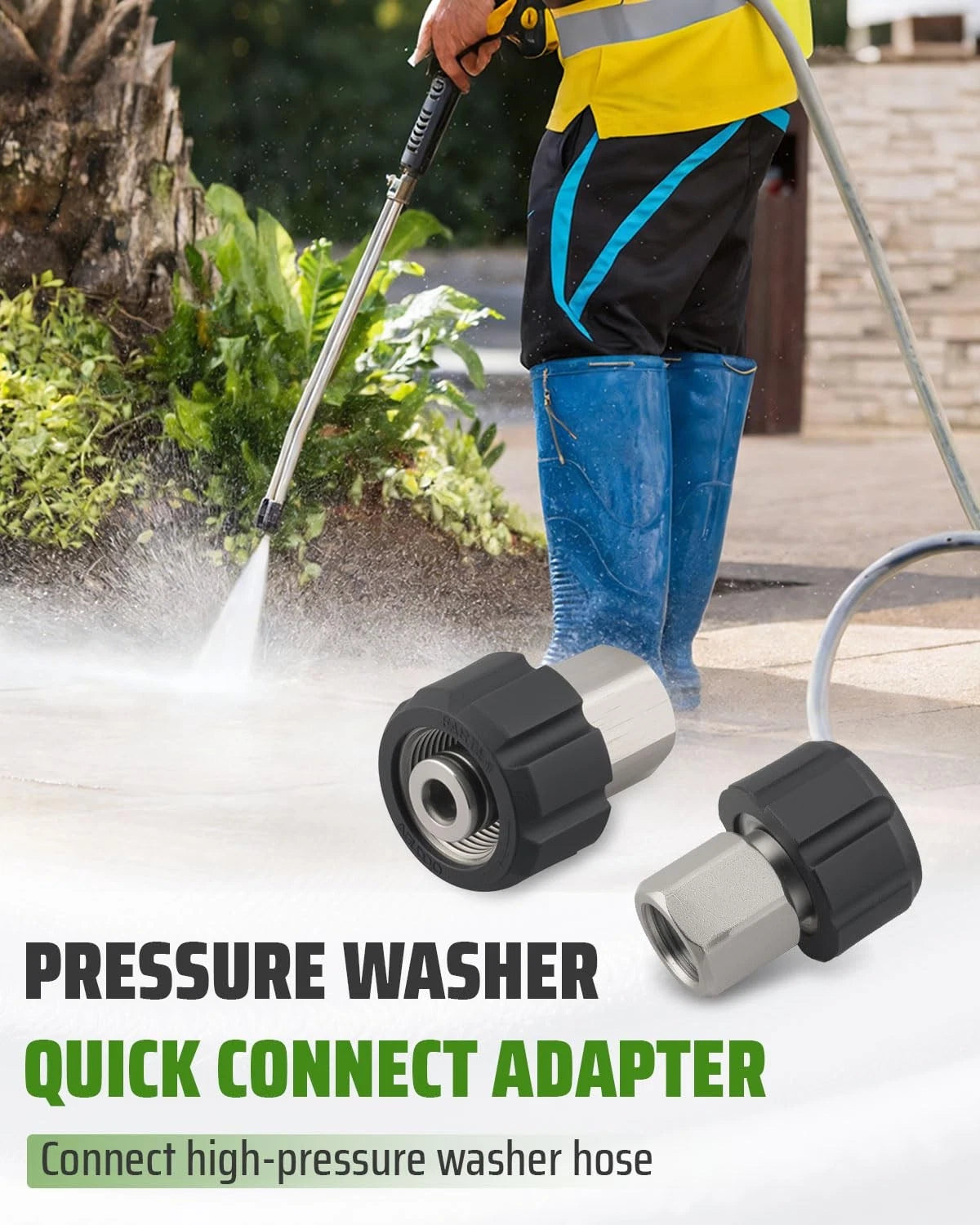 2X Pressure Washer Quick Connect Adapter for M22 14mm Female