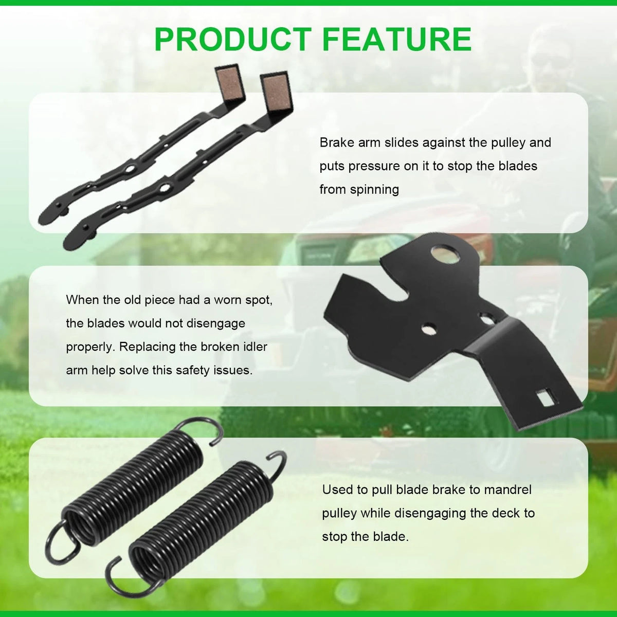 Arm Bracket Roller Cam Kit for AYP Husqvarna Craftsman 42" Mower Deck (LT1000)