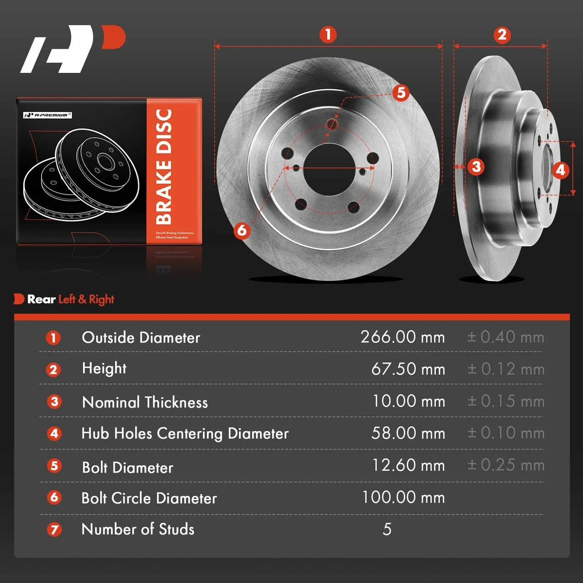 Rear Disc Brake Rotors for Subaru Forester (1998–2008) & Saab 9-2X