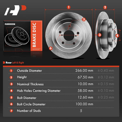Rear Disc Brake Rotors for Subaru Forester (1998–2008) & Saab 9-2X