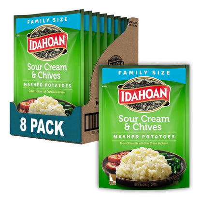 Pack of 8 Idahoan Sour Cream & Chives Mashed Potatoes 8 oz