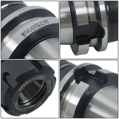 Set of 4 BT40-ER32 Collet Chucks 2.75" GAGE Length - Tool Holders G2.5