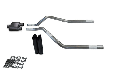 Dual Exhaust Kit for GMC Jimmy (1995–1999) 2.5" 1 Chamber Muffler Black Tips