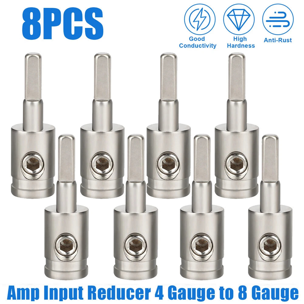 Set of 8GA Car Audio Wire Terminal Power Cord Input Reducers