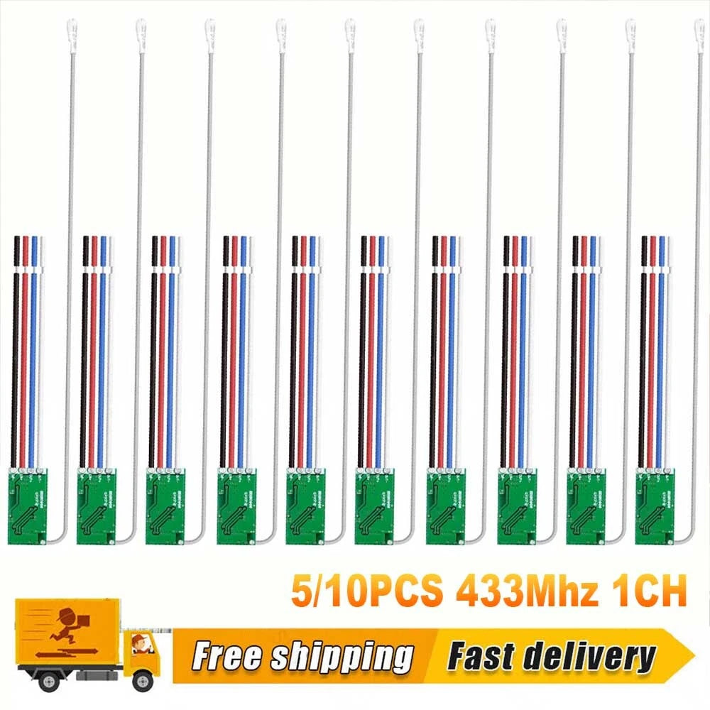 5X RF 433Mhz Relay Receiver Wireless Remote Control Light Switch Module