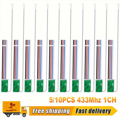 5X RF 433Mhz Relay Receiver Wireless Remote Control Light Switch Module