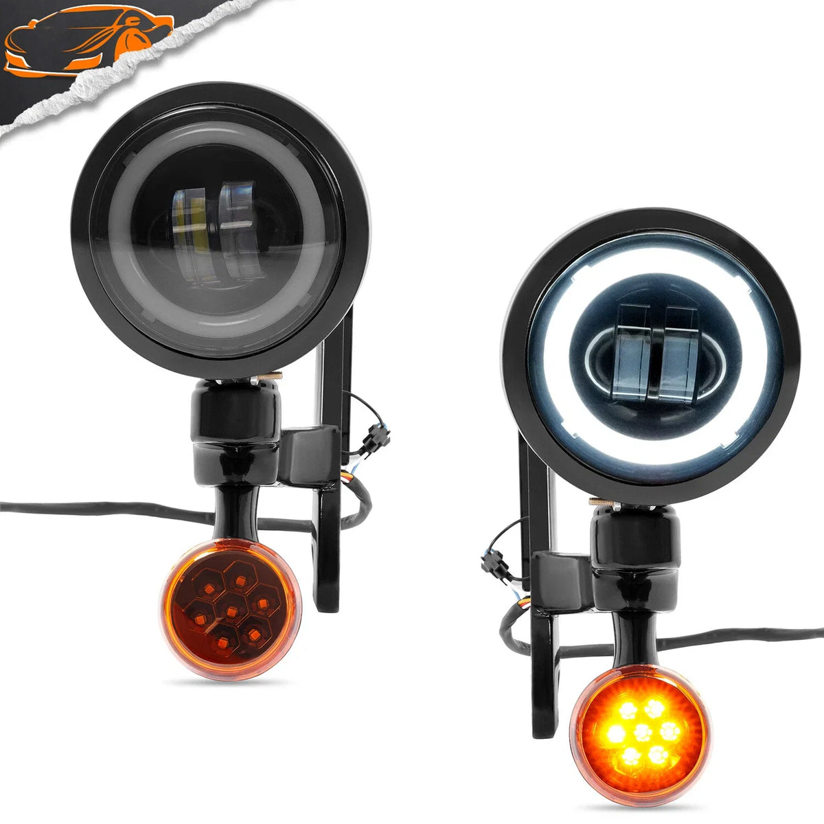 LED Fog Light Turn Signal Bracket for Harley Road King (1994–Up) Street Glide (2014–Up)