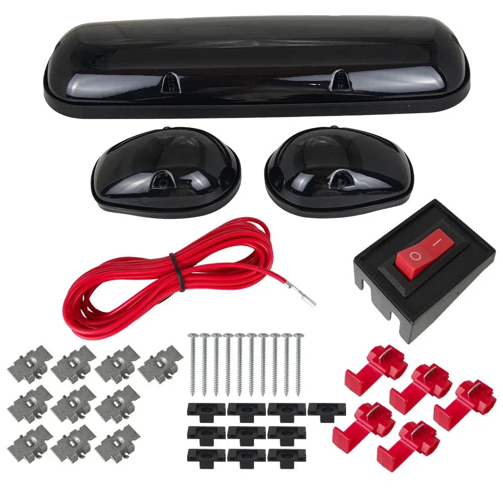 3pc Smoked Lens Cab Roof Marker Running Lights for Truck SUV